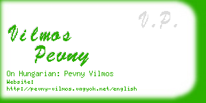 vilmos pevny business card